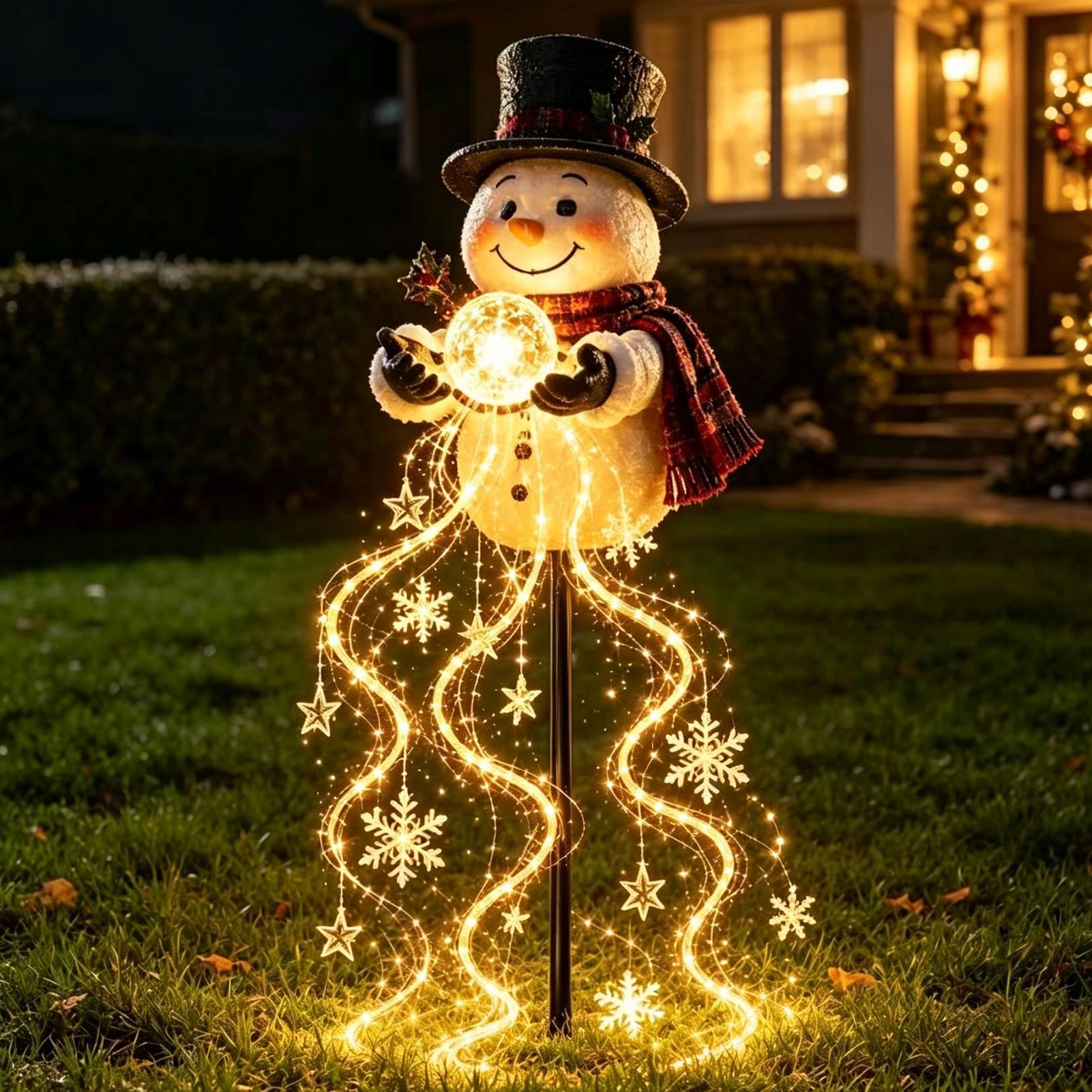 Farming And Agriculture - Weihnachts-Wegeleuchten 60cm Solar-Schneemann-Lichterkette Wasserdichte Feiertags-Stake-Lampen für